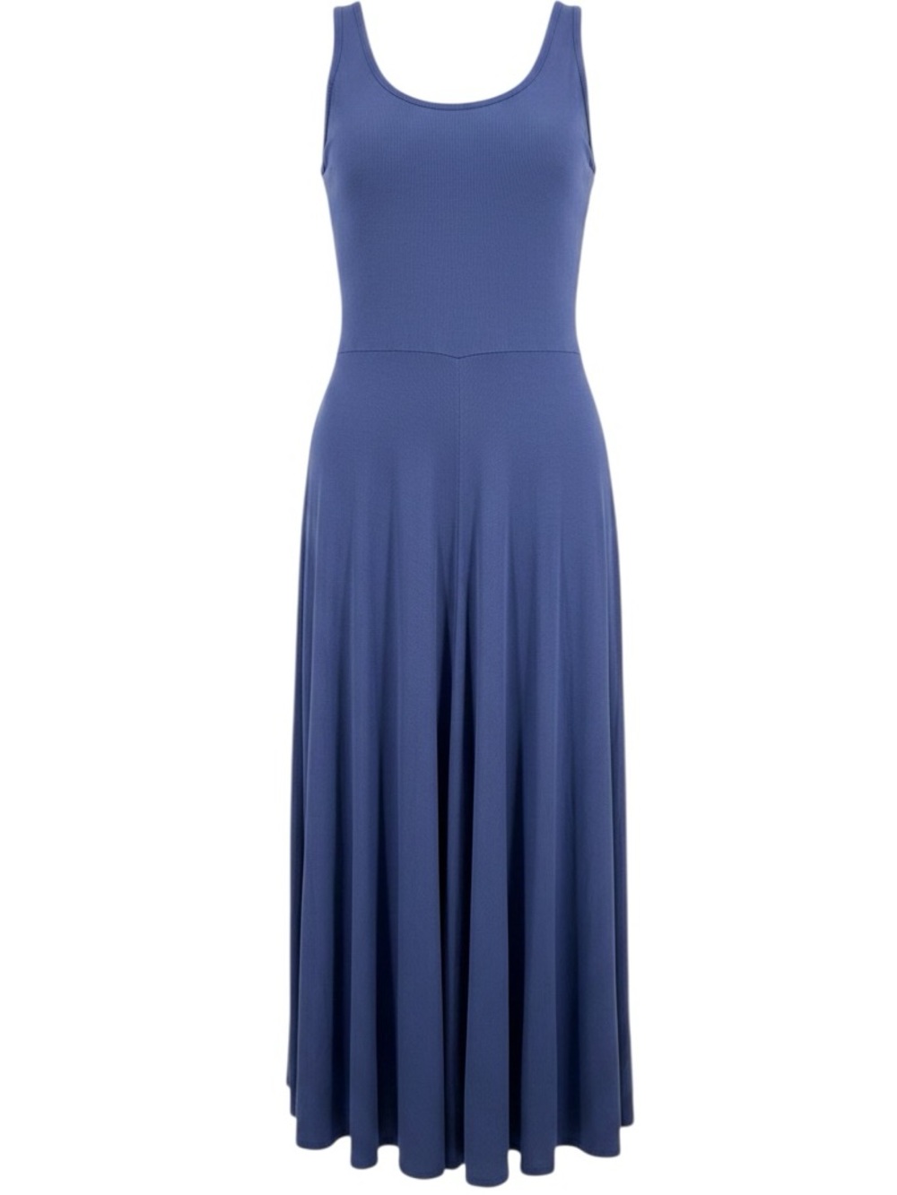 Marine Layer Lexi Rib Scoop Neck Maxi Dress TENCEL Modal Clean Girl Blue M